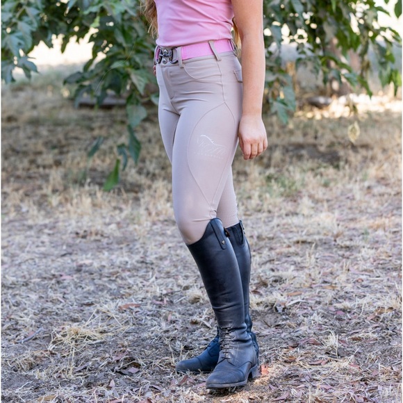 CM equestrian Pants - NWT Equestrian beige, button up riding breeches full bottom CM logo on pocket
